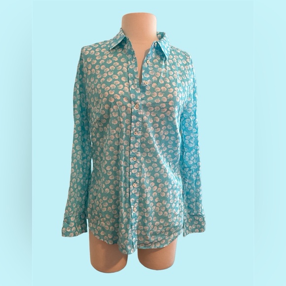EUC Talbots summer button-down blouse - size small - Picture 1 of 6
